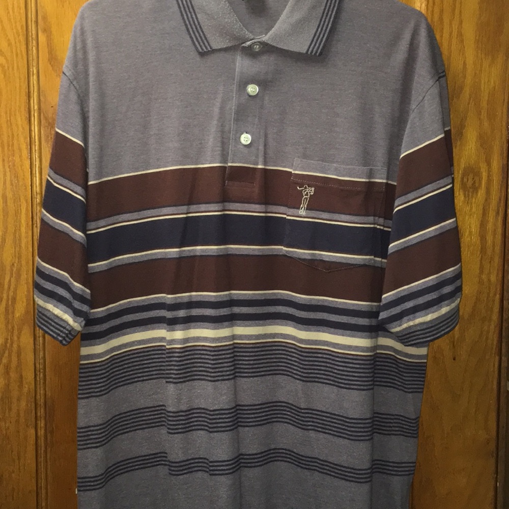 Sansabelt Golf Men’s Purple Stripped Polo Shirt